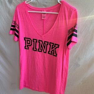 PINK hot pink t-shirt